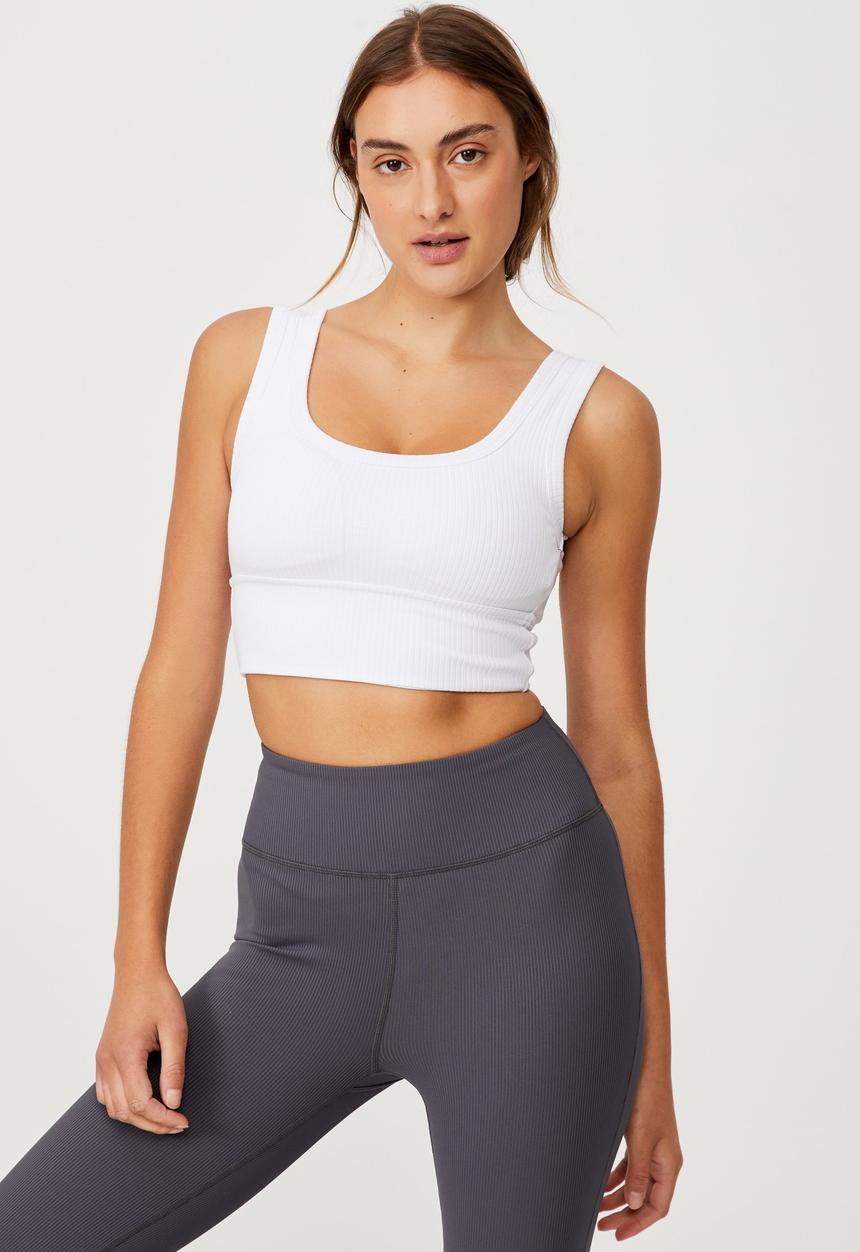 Cotton On - Rib texture vestlette - white