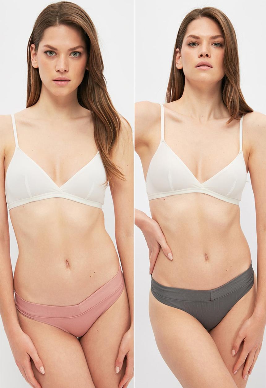 Trendyol - Pudra panties - powder pink & khaki 