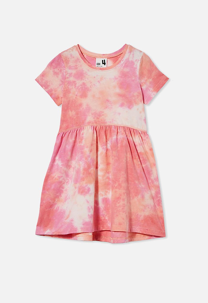 Cotton On - Freya short sleeve dress - musk melon tie dye
