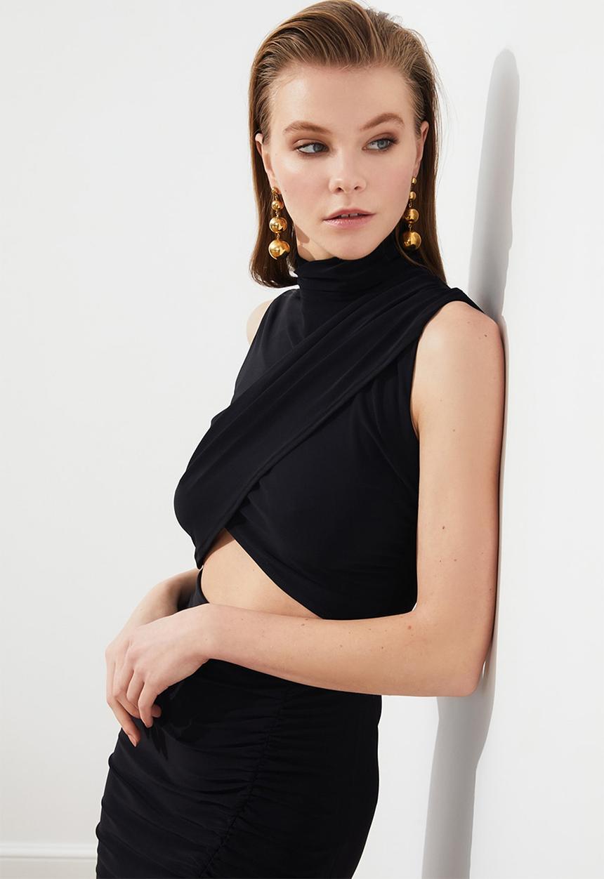 Trendyol - Waist detailed dress - black