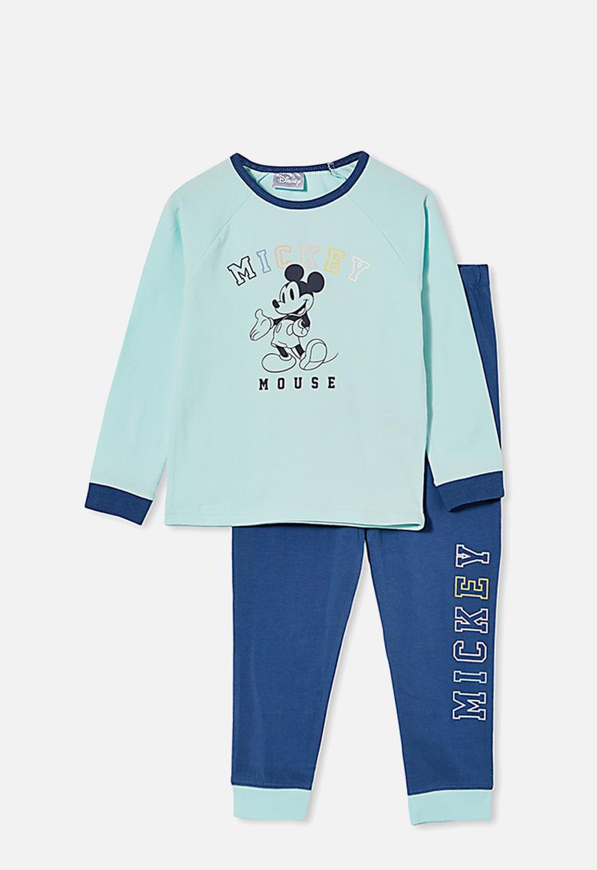 Cotton On - Oscar long sleeve pyjama set licensed - lcn dis mickey mouse varisty/dream blue