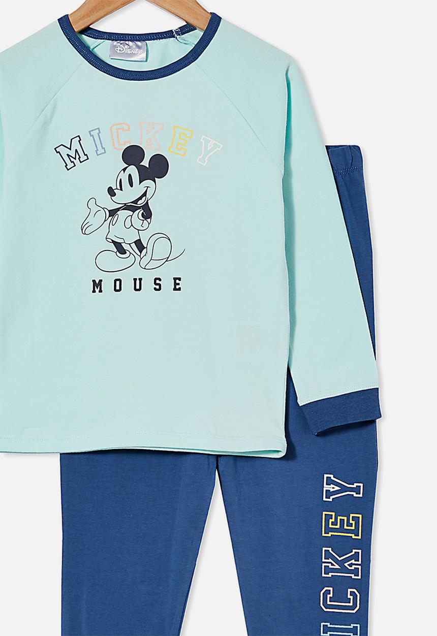 Cotton On - Oscar long sleeve pyjama set licensed - lcn dis mickey mouse varisty/dream blue