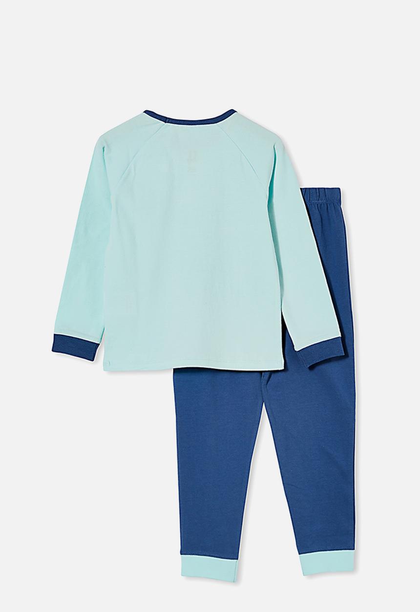 Cotton On - Oscar long sleeve pyjama set licensed - lcn dis mickey mouse varisty/dream blue