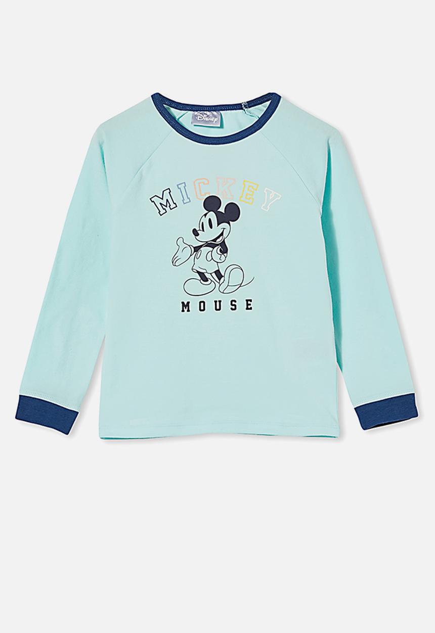 Cotton On - Oscar long sleeve pyjama set licensed - lcn dis mickey mouse varisty/dream blue