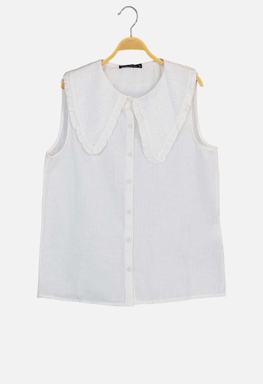 Trendyol - Ekru blouse - white