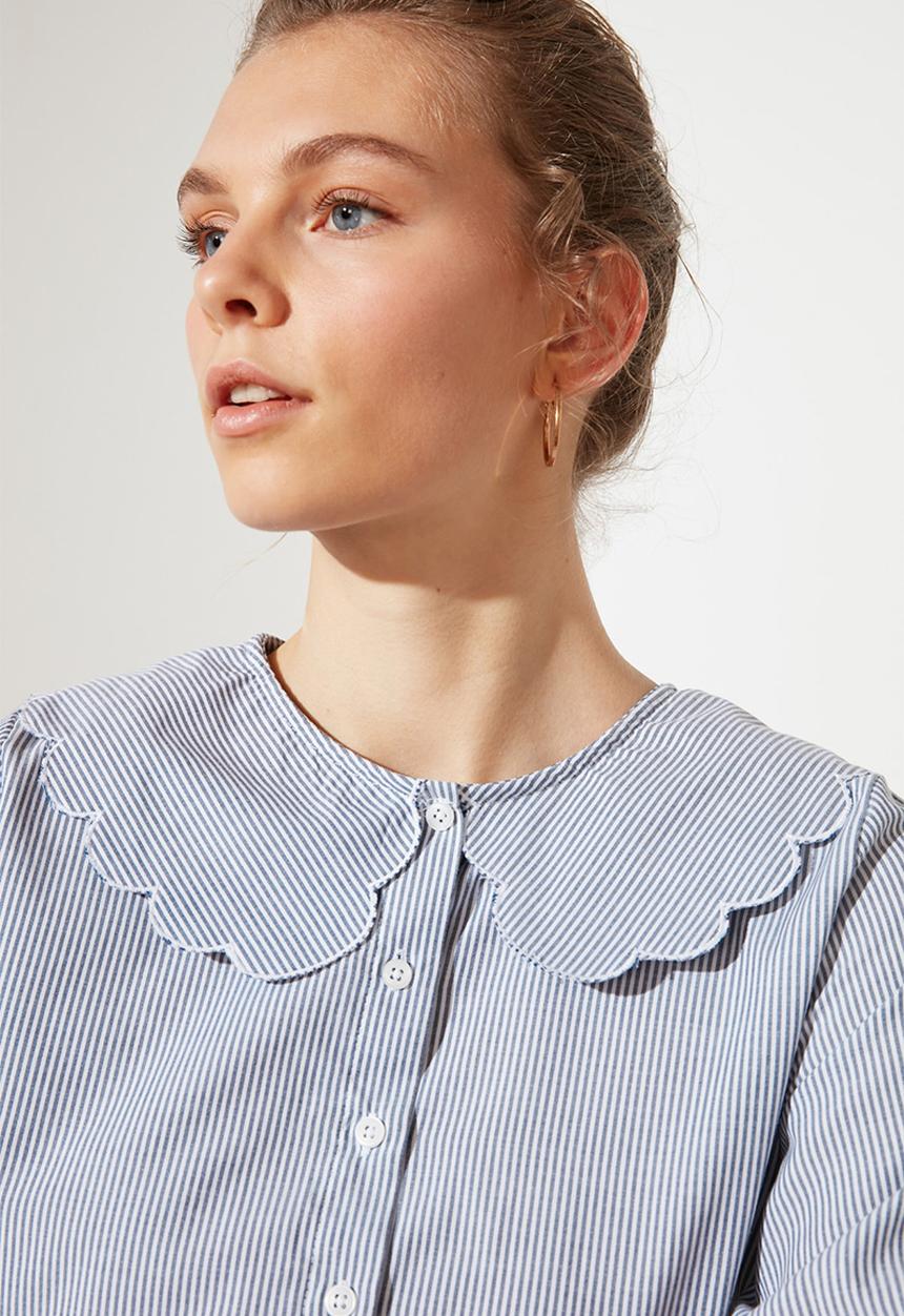 Trendyol - Mavi collar detailed shirt - blue