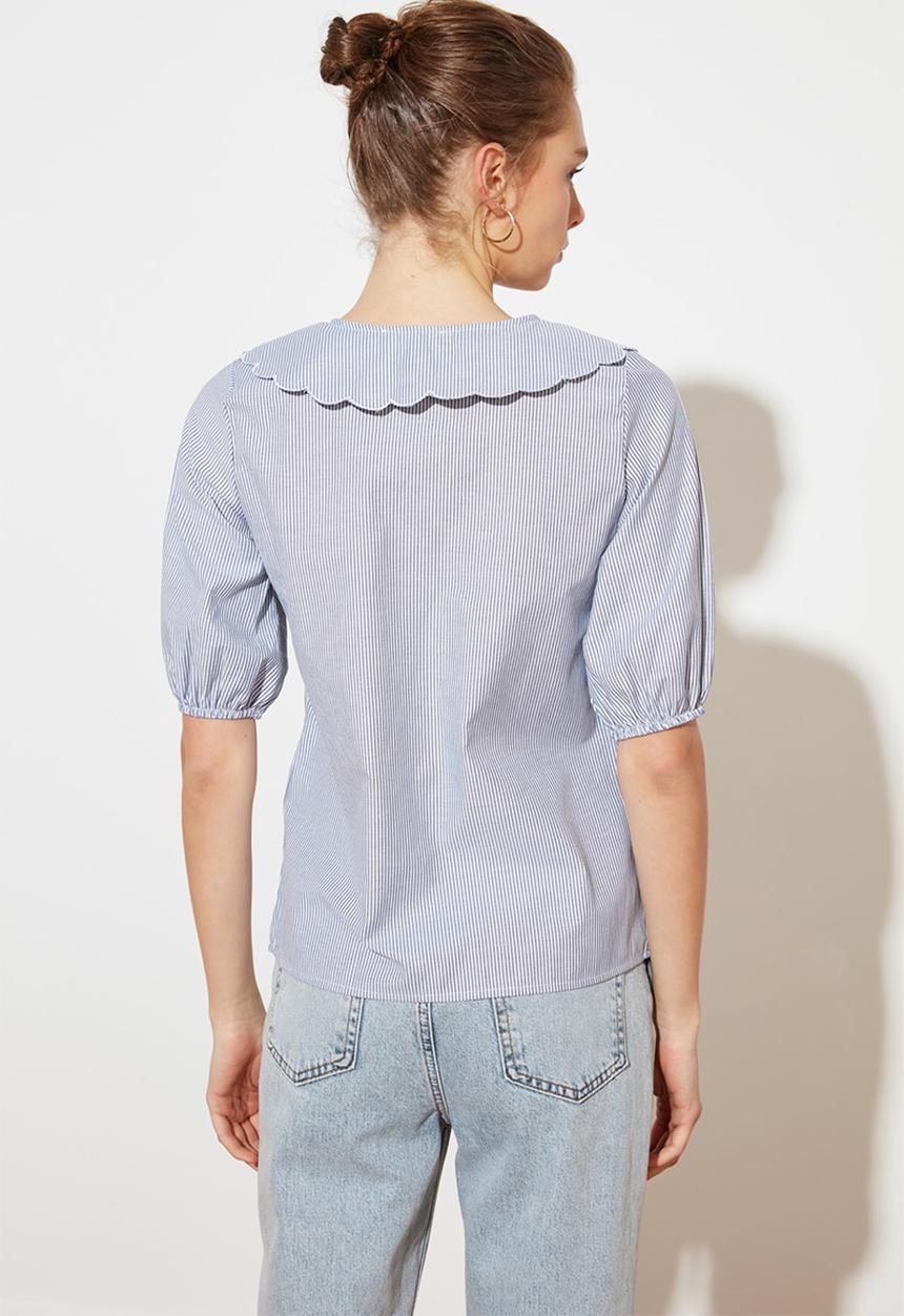 Trendyol - Mavi collar detailed shirt - blue