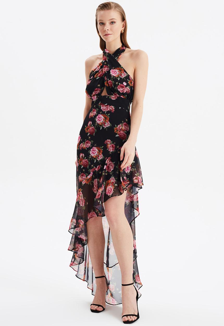 Trendyol - Collar detailed evening dress - multi