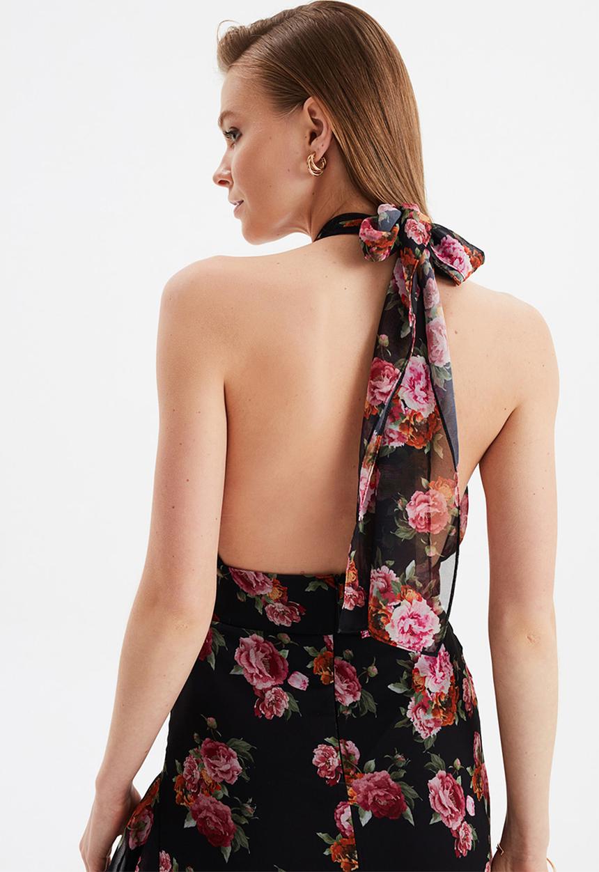 Trendyol - Collar detailed evening dress - multi