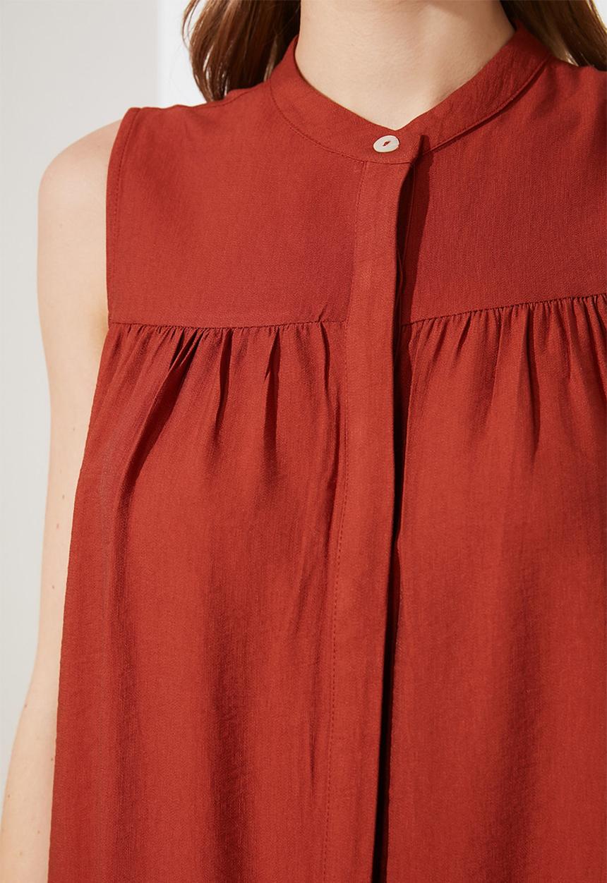Trendyol - High neck dress - burnt orange 