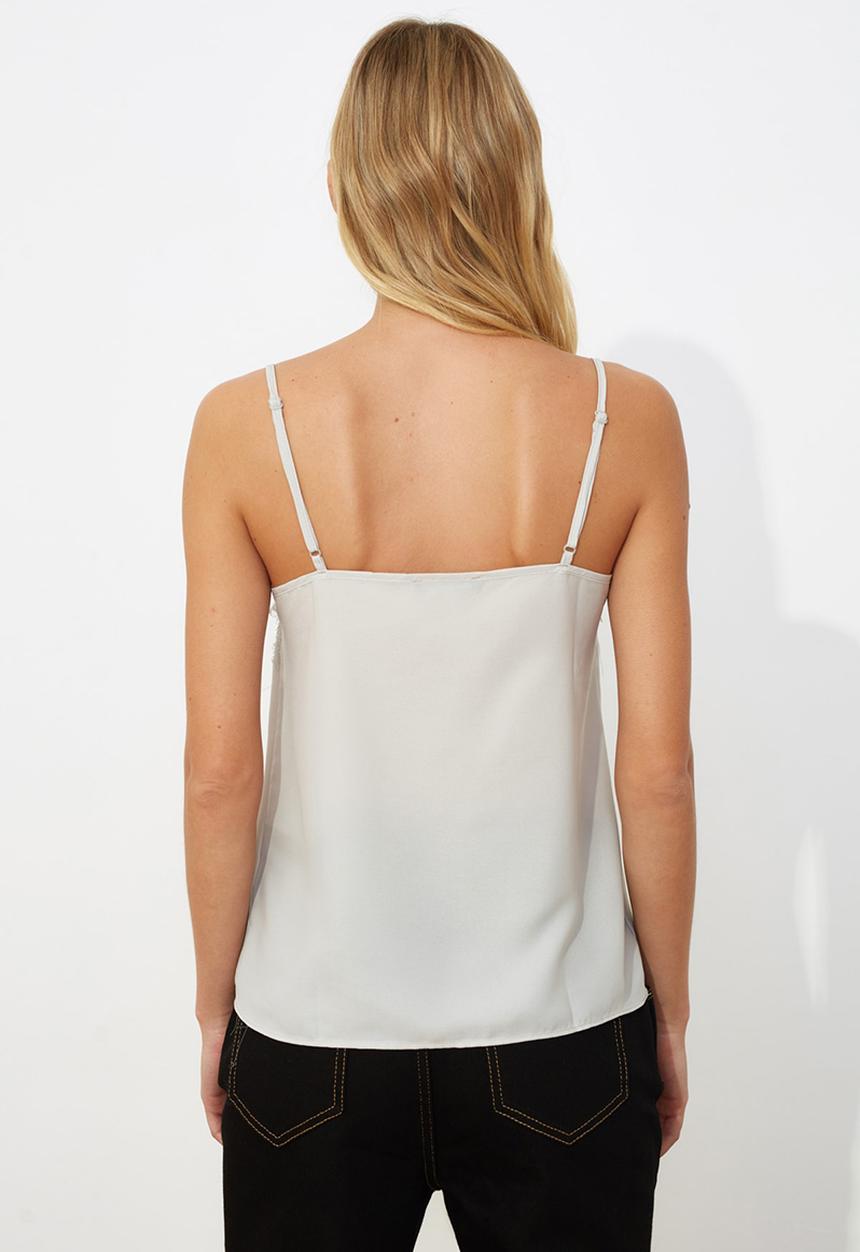 Trendyol - Gri lace detailed cami - grey