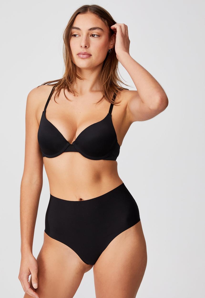 Cotton On - The invisible high cut bikini brief - black