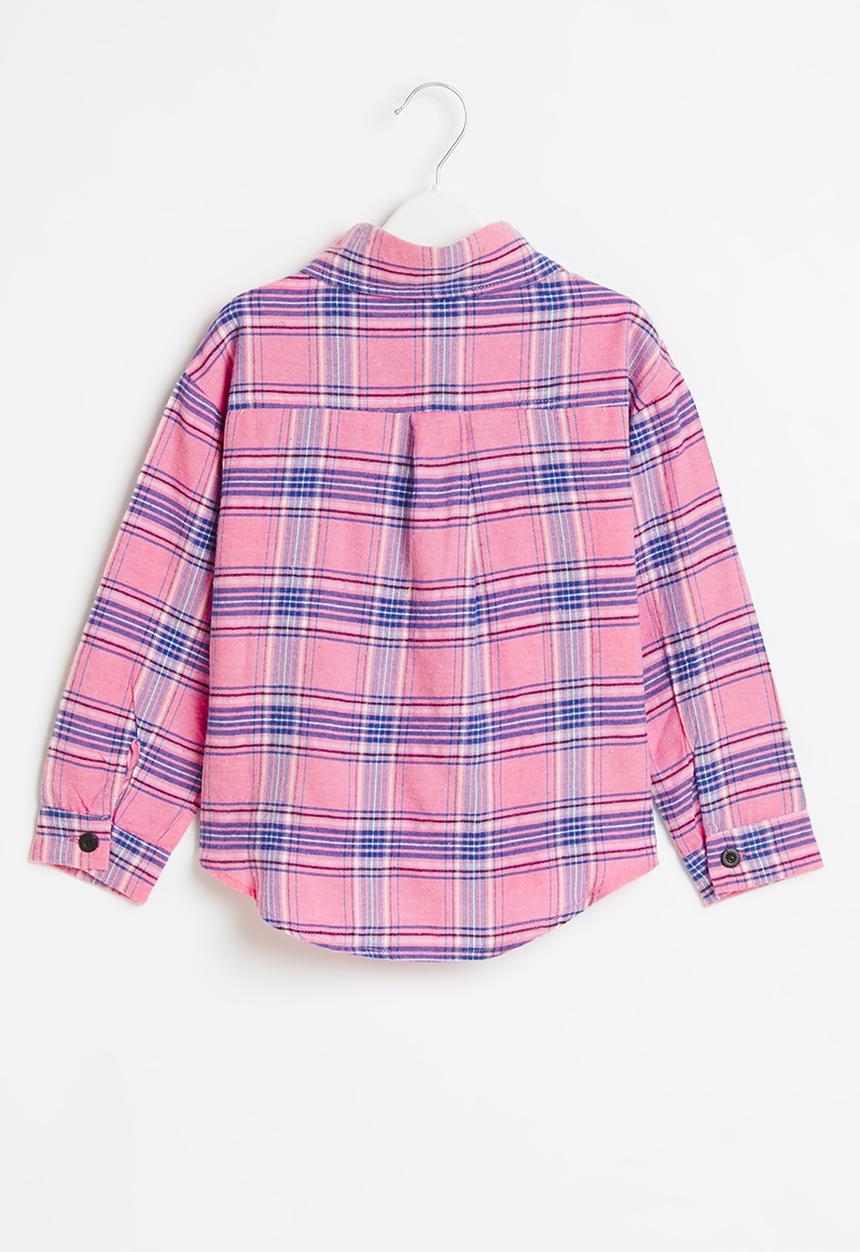 Rebel Republic - Girls check shirt - pink & blue 