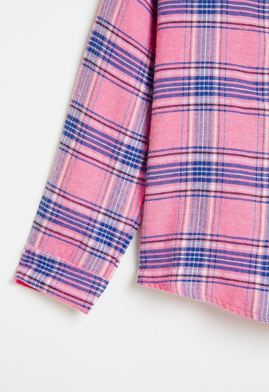 Rebel Republic - Girls check shirt - pink & blue 