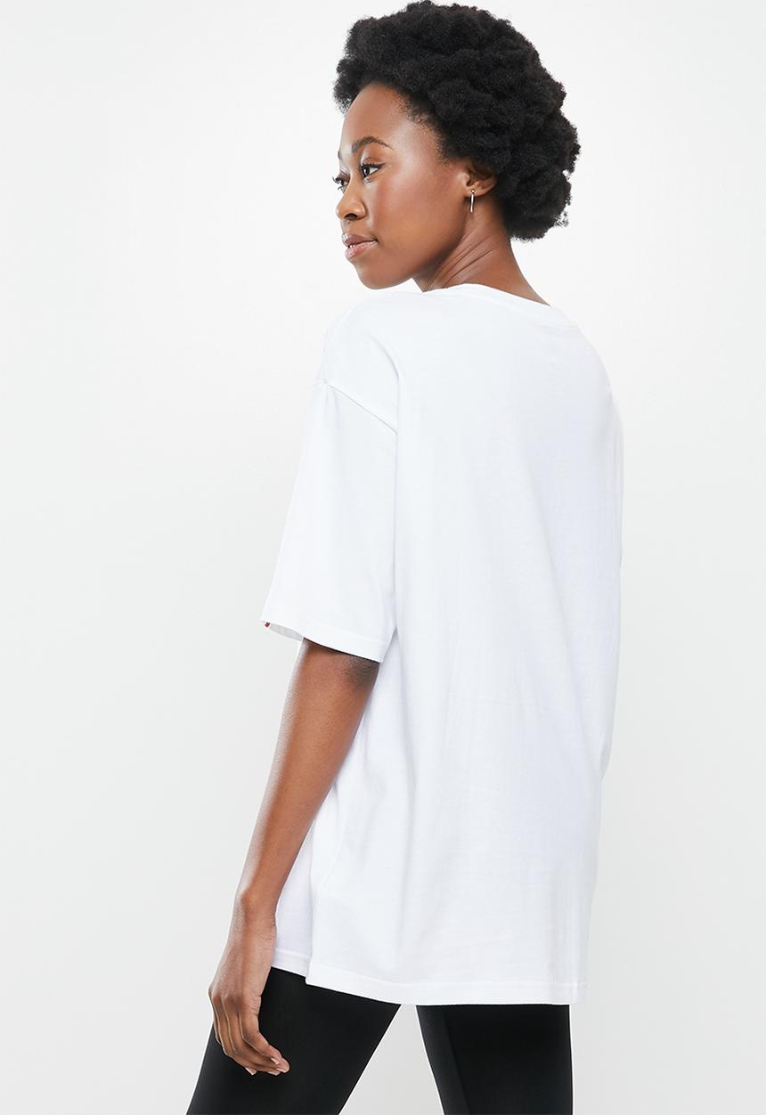New Balance  - Essentials stacked logo oversized tee - white 
