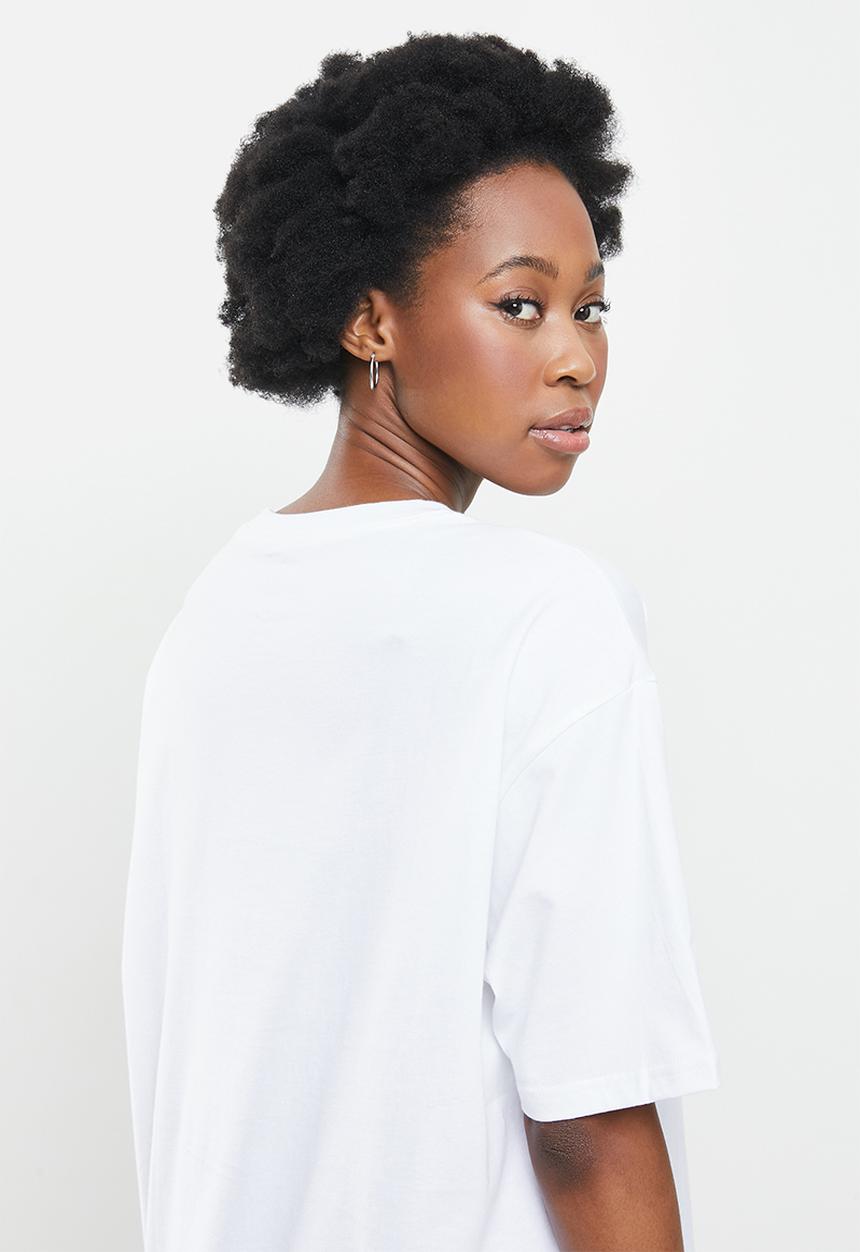 New Balance  - Essentials stacked logo oversized tee - white 