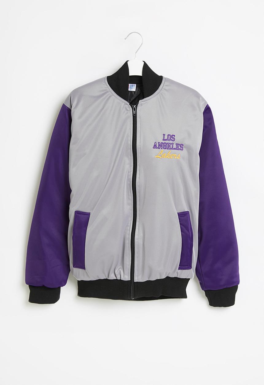 NBA - Lakers icon logo bomber jacket - grey & purple