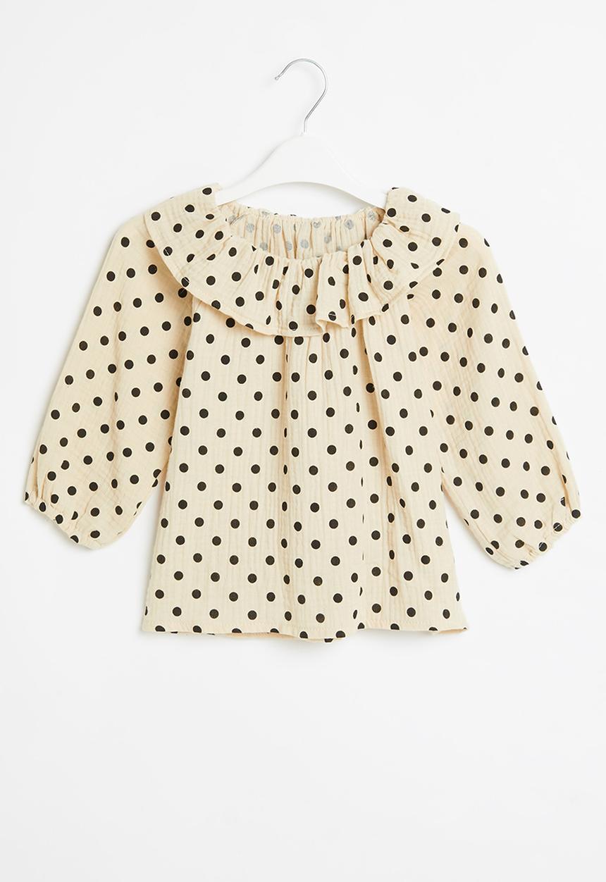 Pop Candy - Girls polka dot blouse - off white 