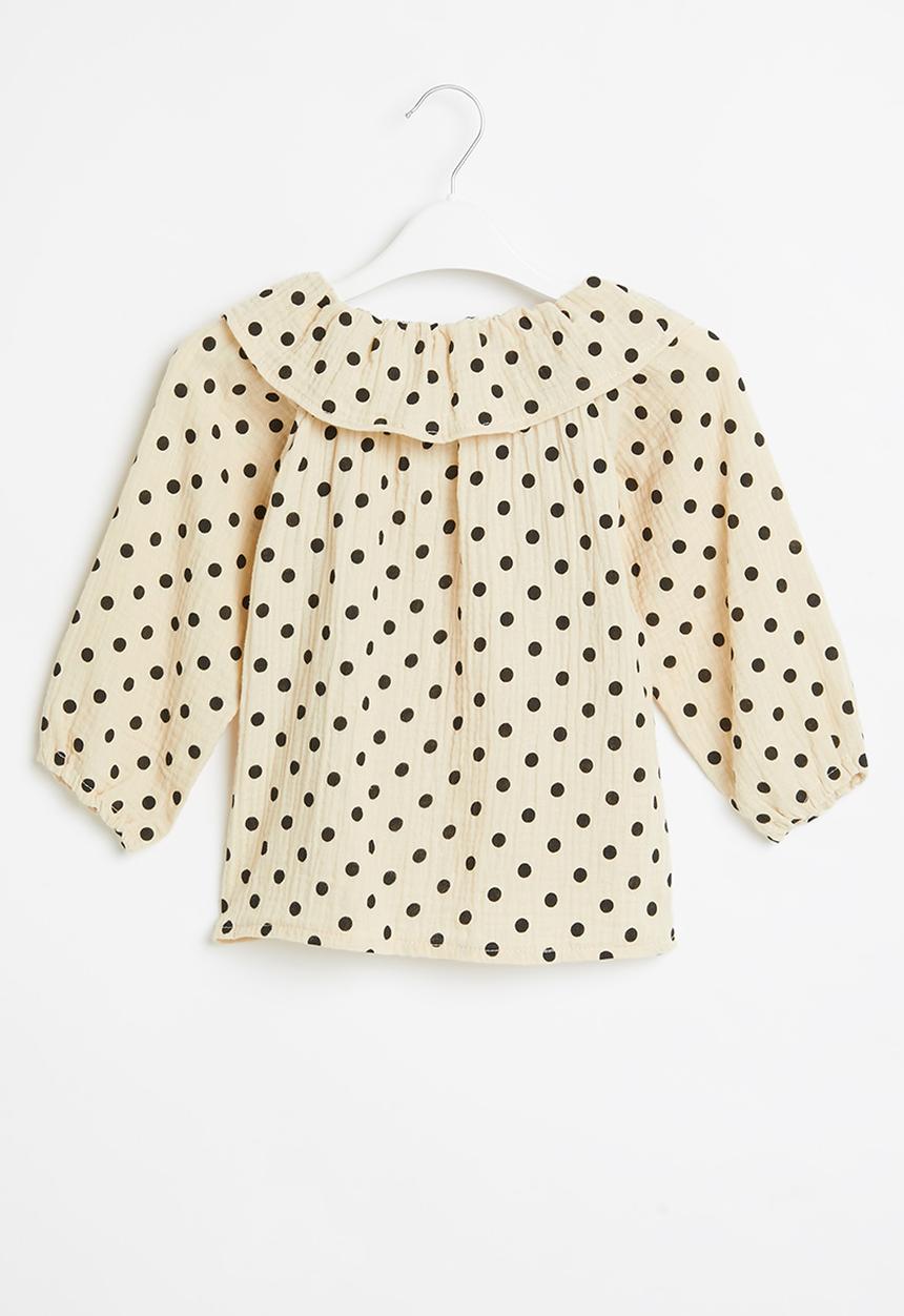Pop Candy - Girls polka dot blouse - off white 