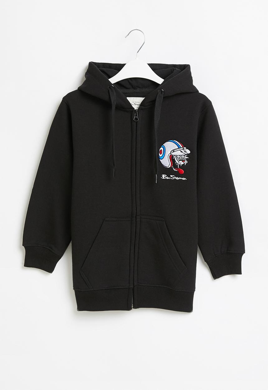 Ben Sherman - Boys cat zip through hoodie - black