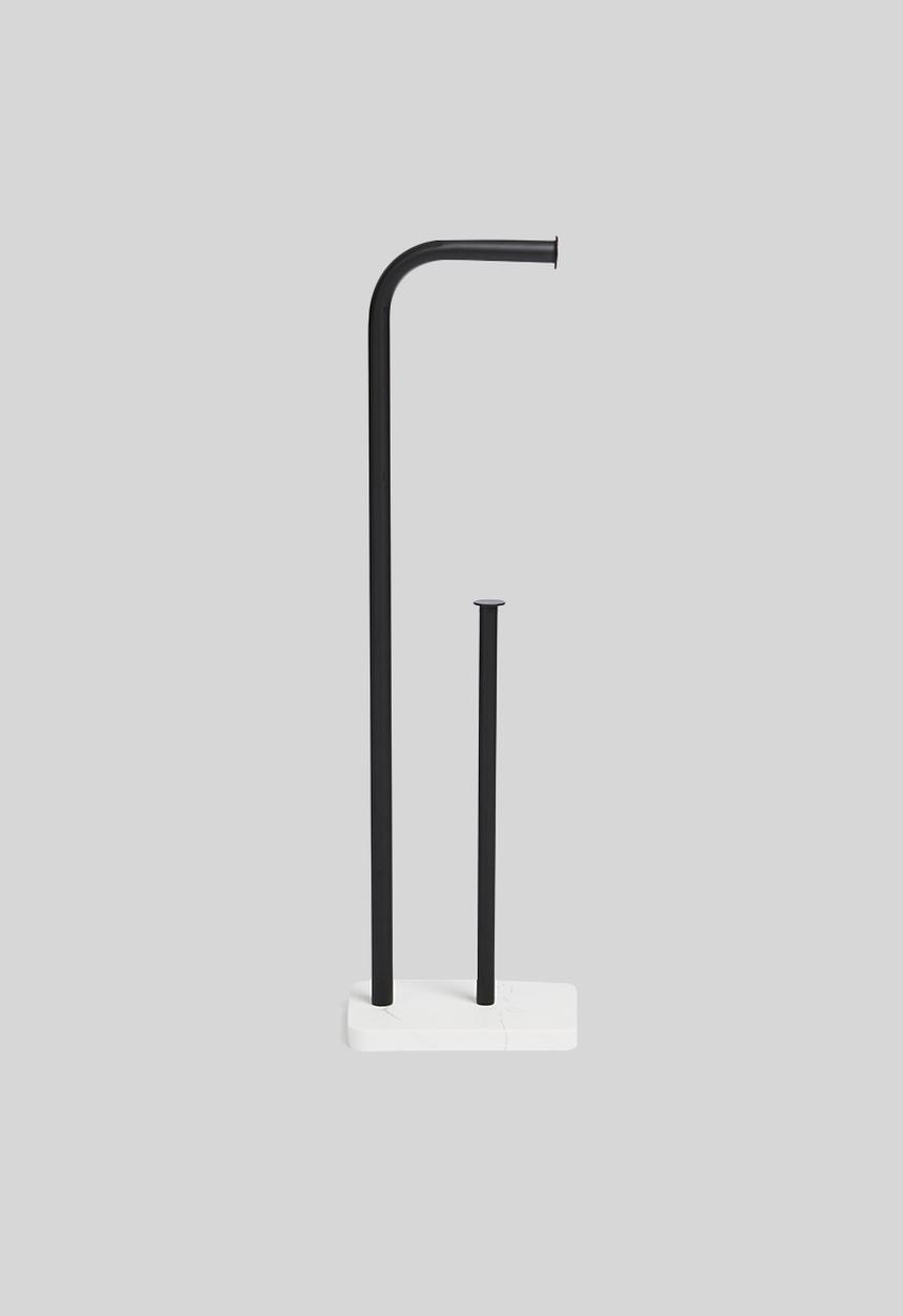 Sixth Floor - Marble-effect toilet roll holder - matte black