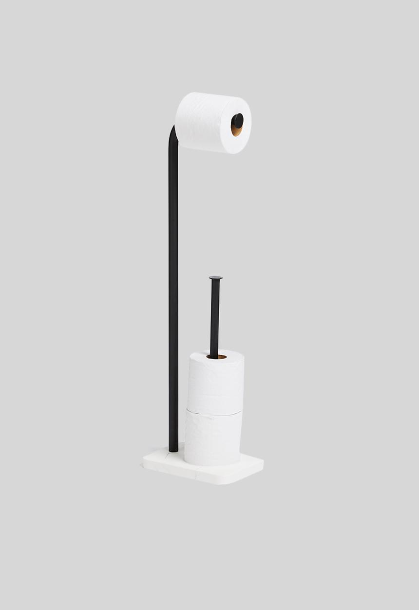 Sixth Floor - Marble-effect toilet roll holder - matte black