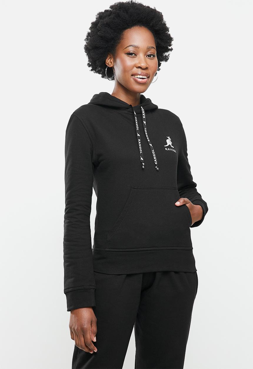 KANGOL - Ladies pastel hoodie top - black