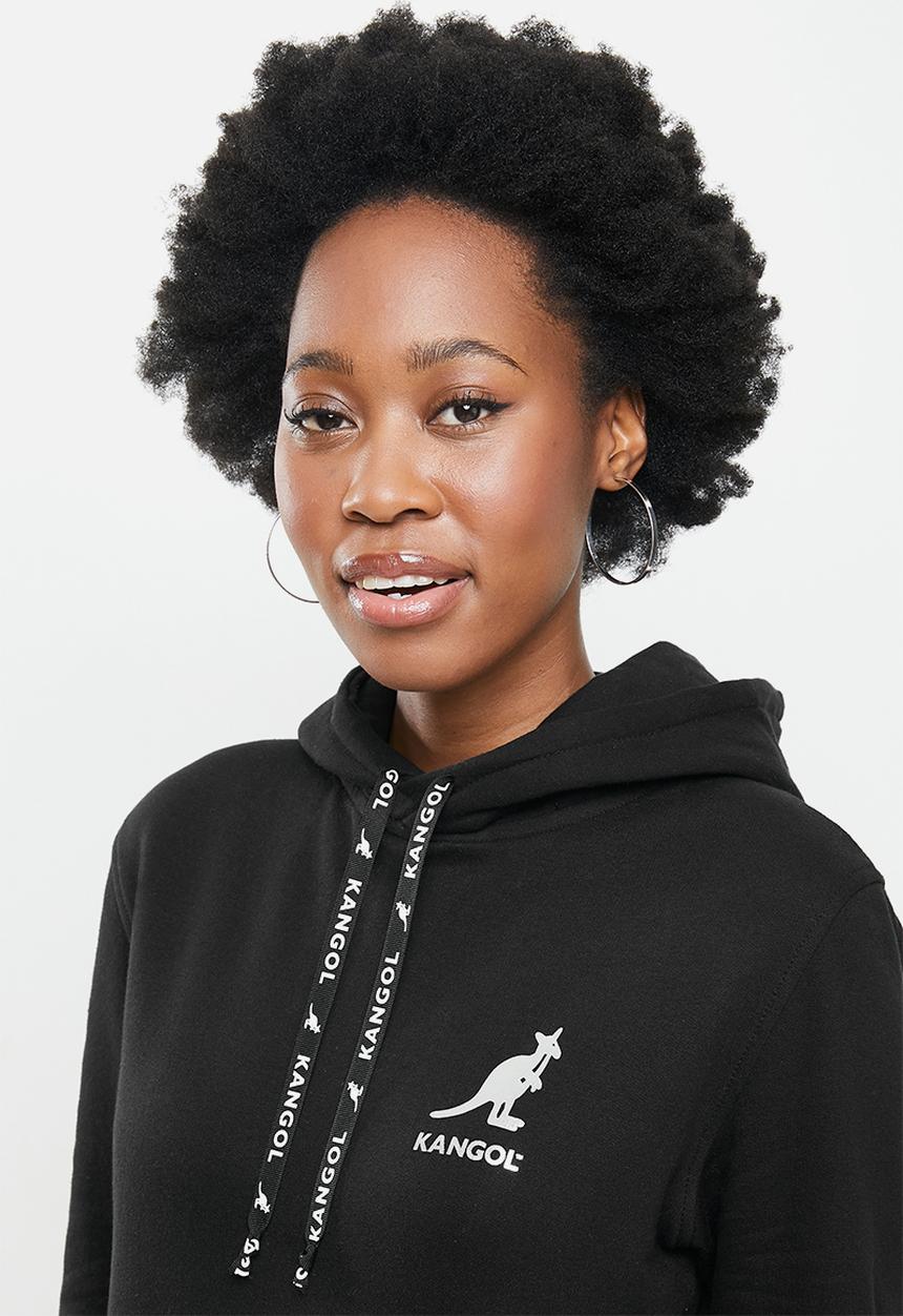 KANGOL - Ladies pastel hoodie top - black