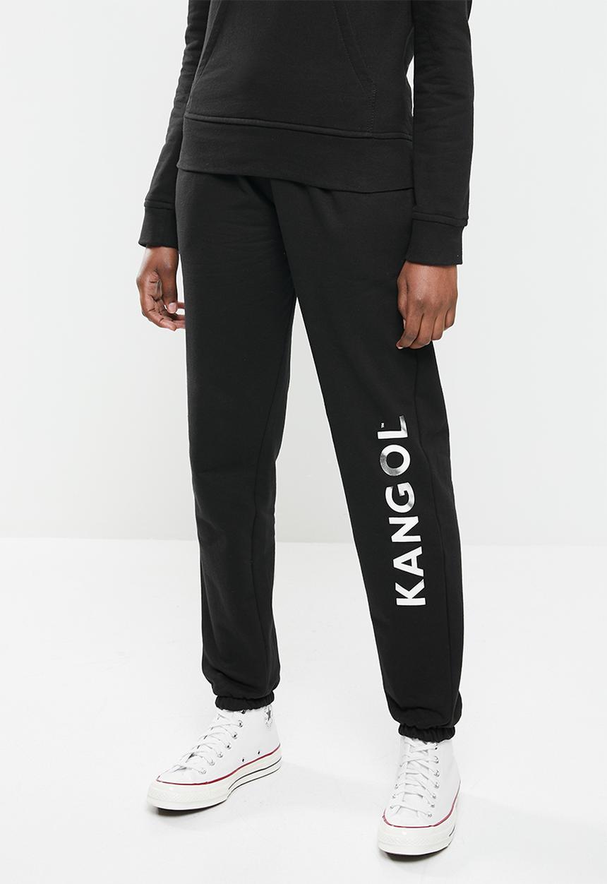 KANGOL - Ladies pastel track pants - black