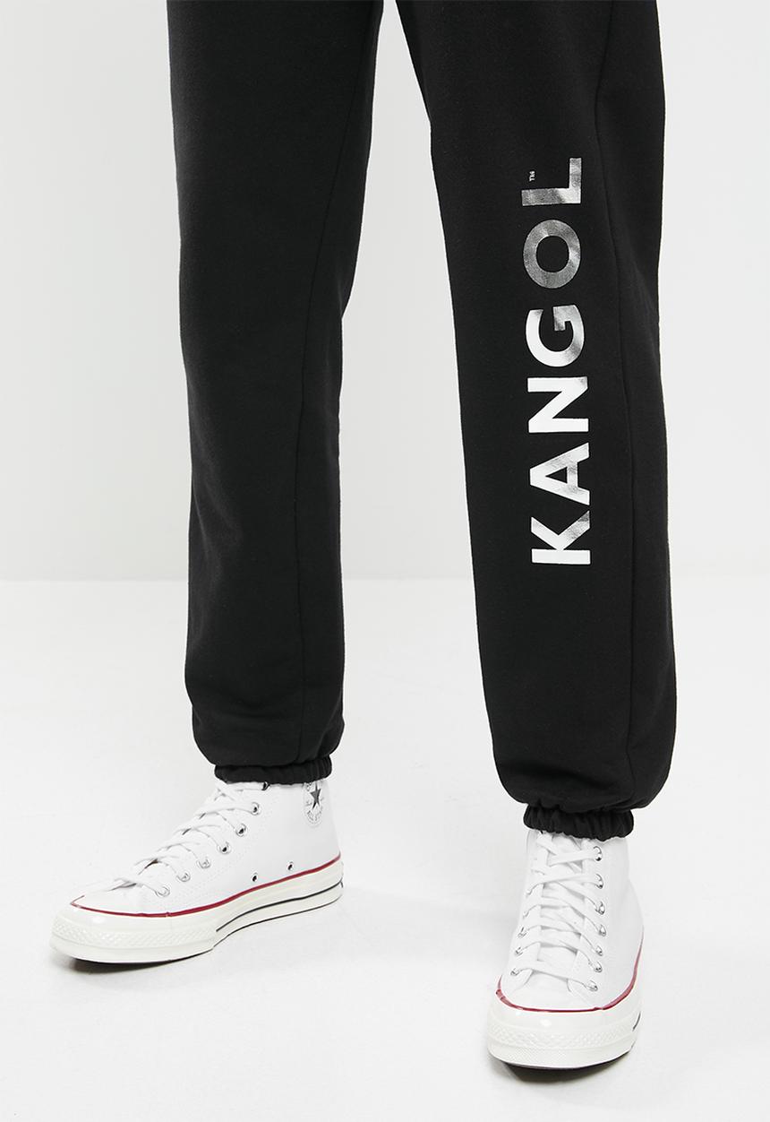 KANGOL - Ladies pastel track pants - black