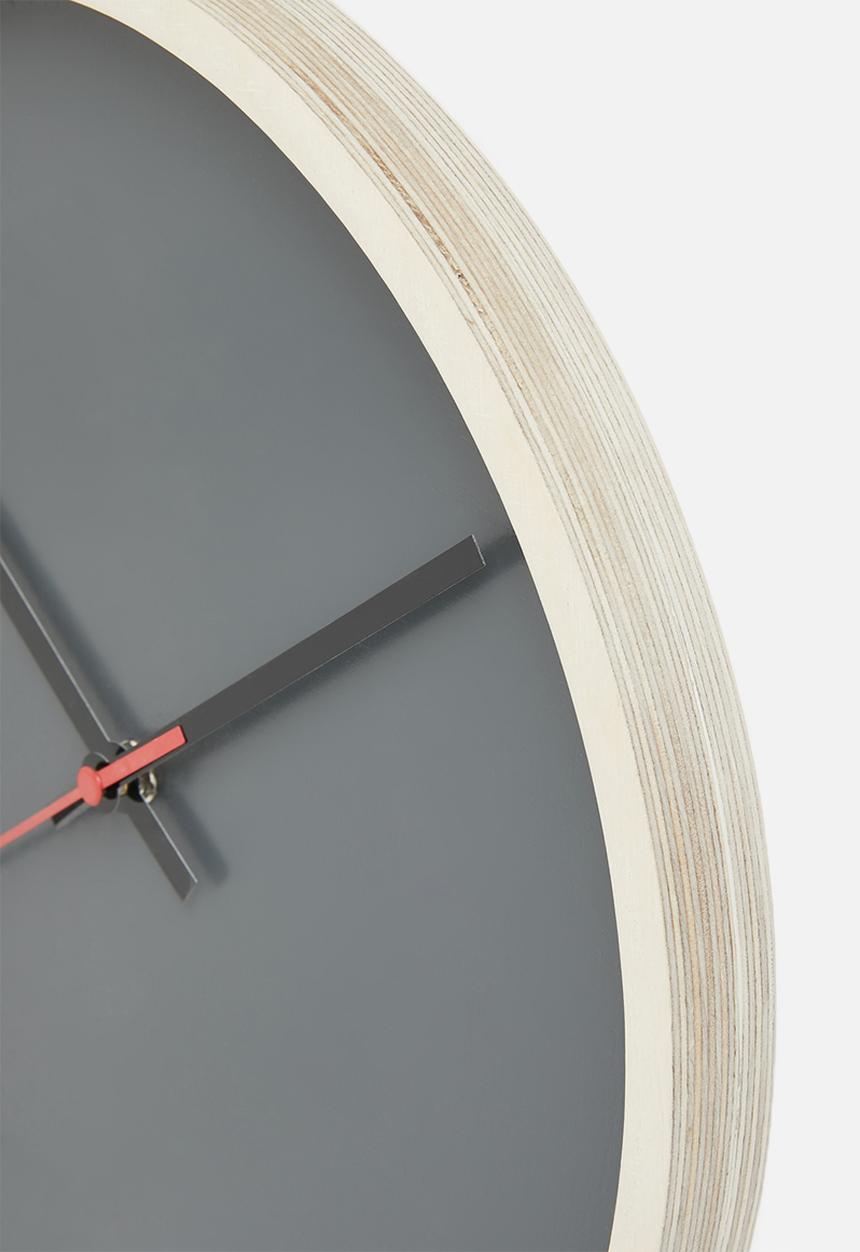 Native Decor - Deep frame round clock - grey