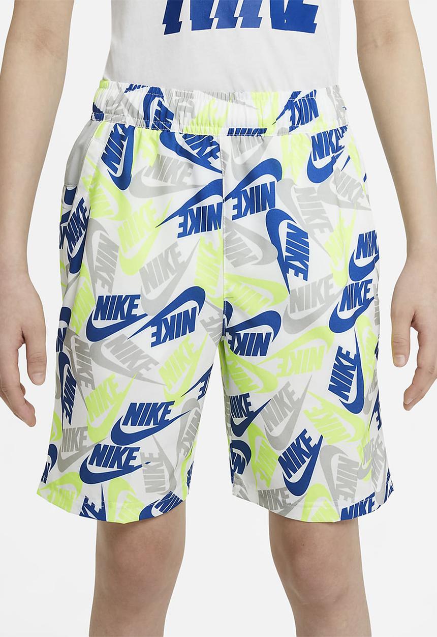 Nike - B nsw woven aop short  - white/lt smoke grey/lt smoke grey