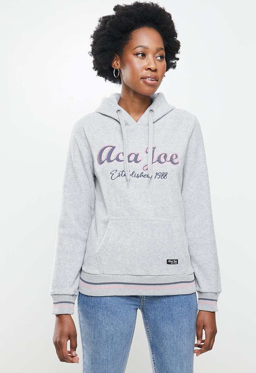 Aca Joe - Polar fleece pullover hoodie - grey