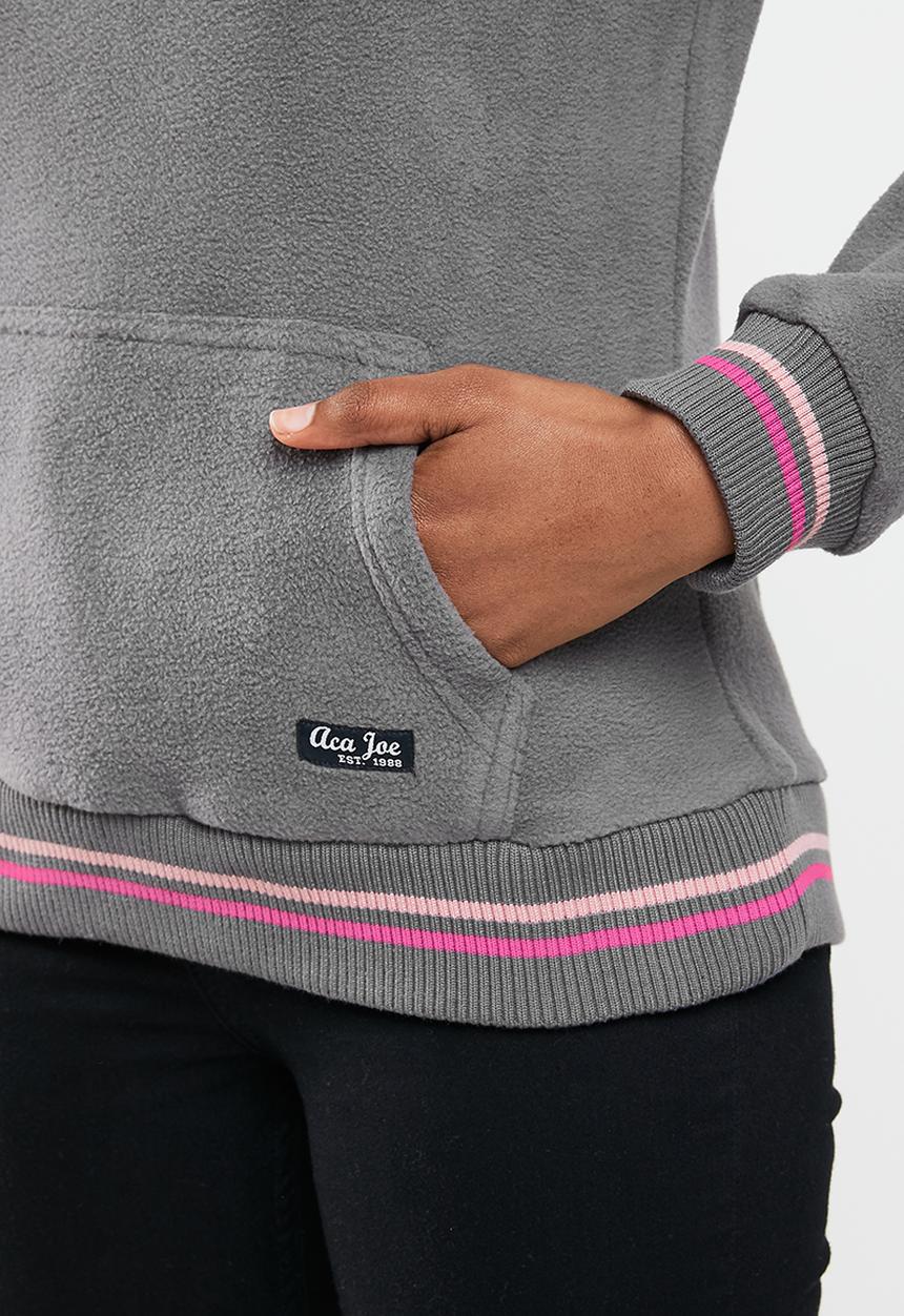 Aca Joe - Polar fleece pullover hoodie - dark grey 