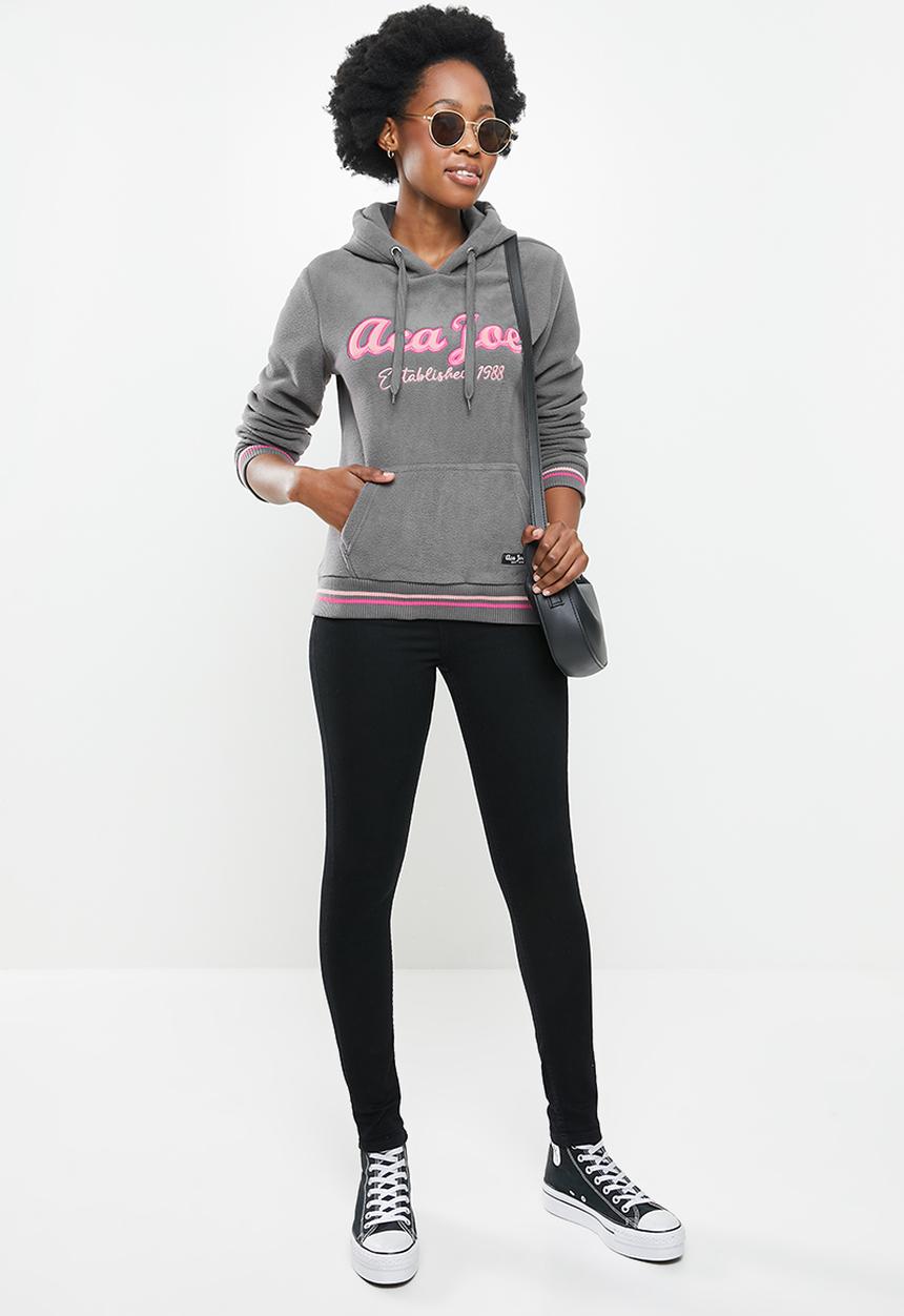 Aca Joe - Polar fleece pullover hoodie - dark grey 