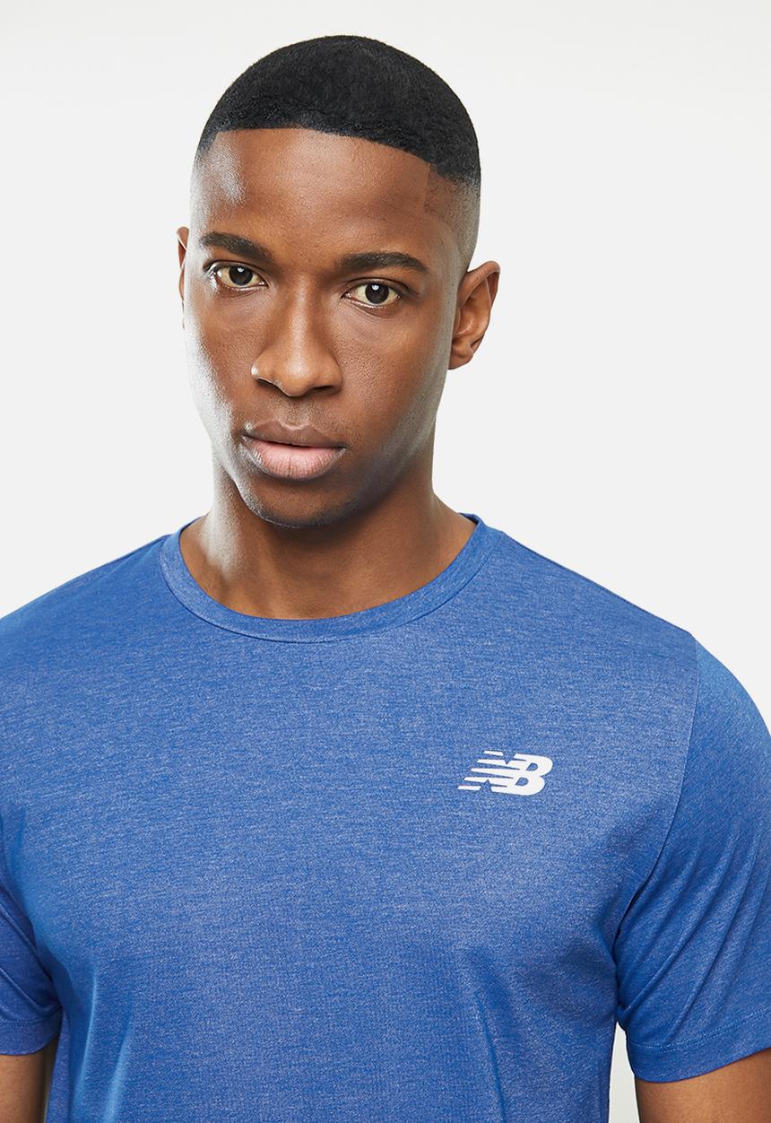 New Balance  - Tenacity heather tech short sleeve - blue