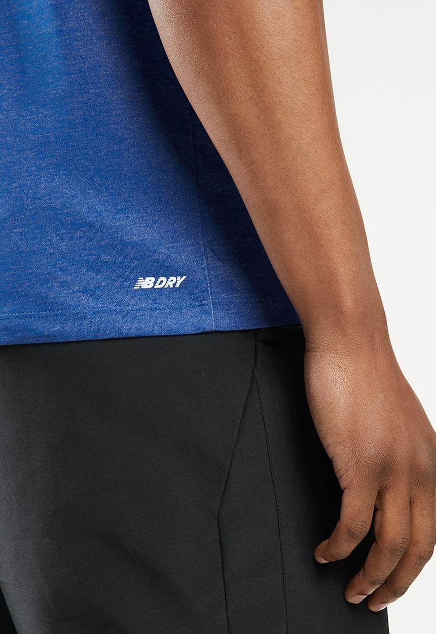 New Balance  - Tenacity heather tech short sleeve - blue
