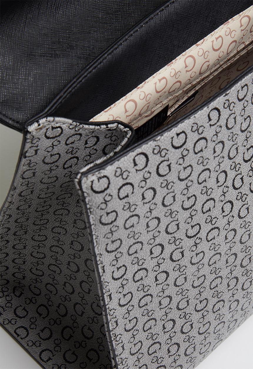 GUESS - Kravitz flap satchel - black & grey 