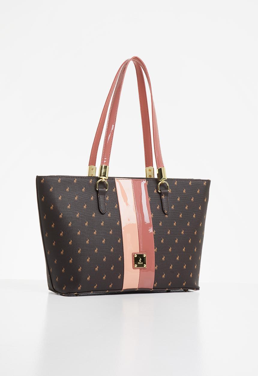 POLO - Brighton revival tote bag - brown & pink 