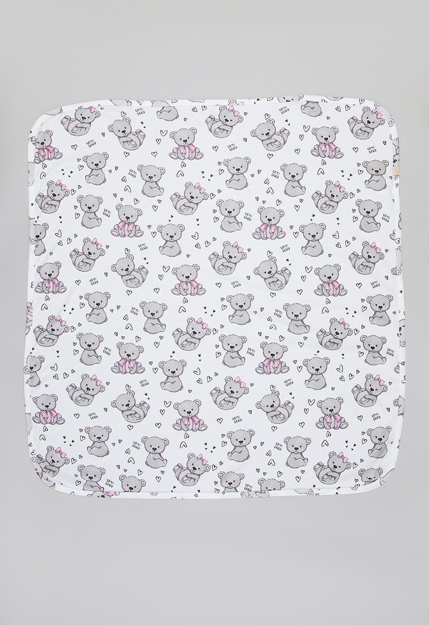 UP Baby - Baby girls bear blanket - white & grey 