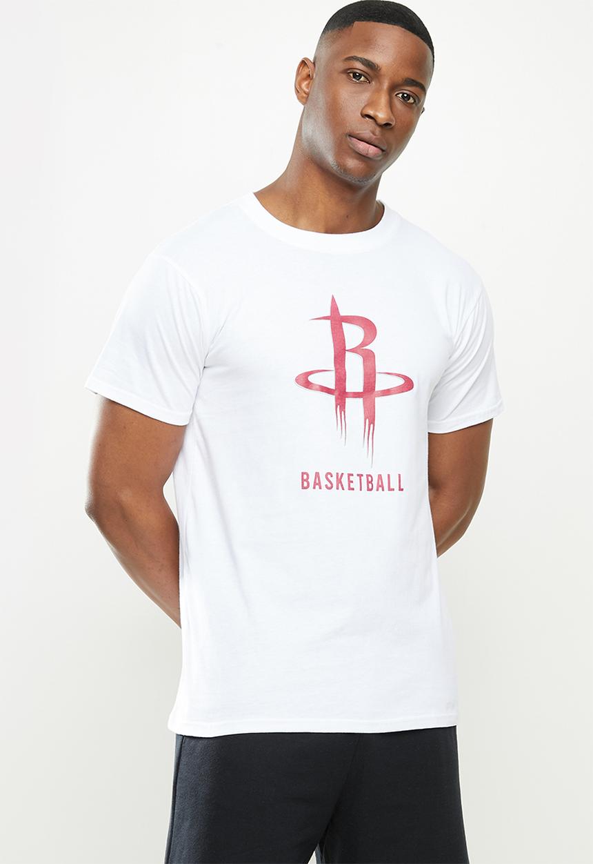 NBA - Rockets icon logo straight hem printed T-shirt - white