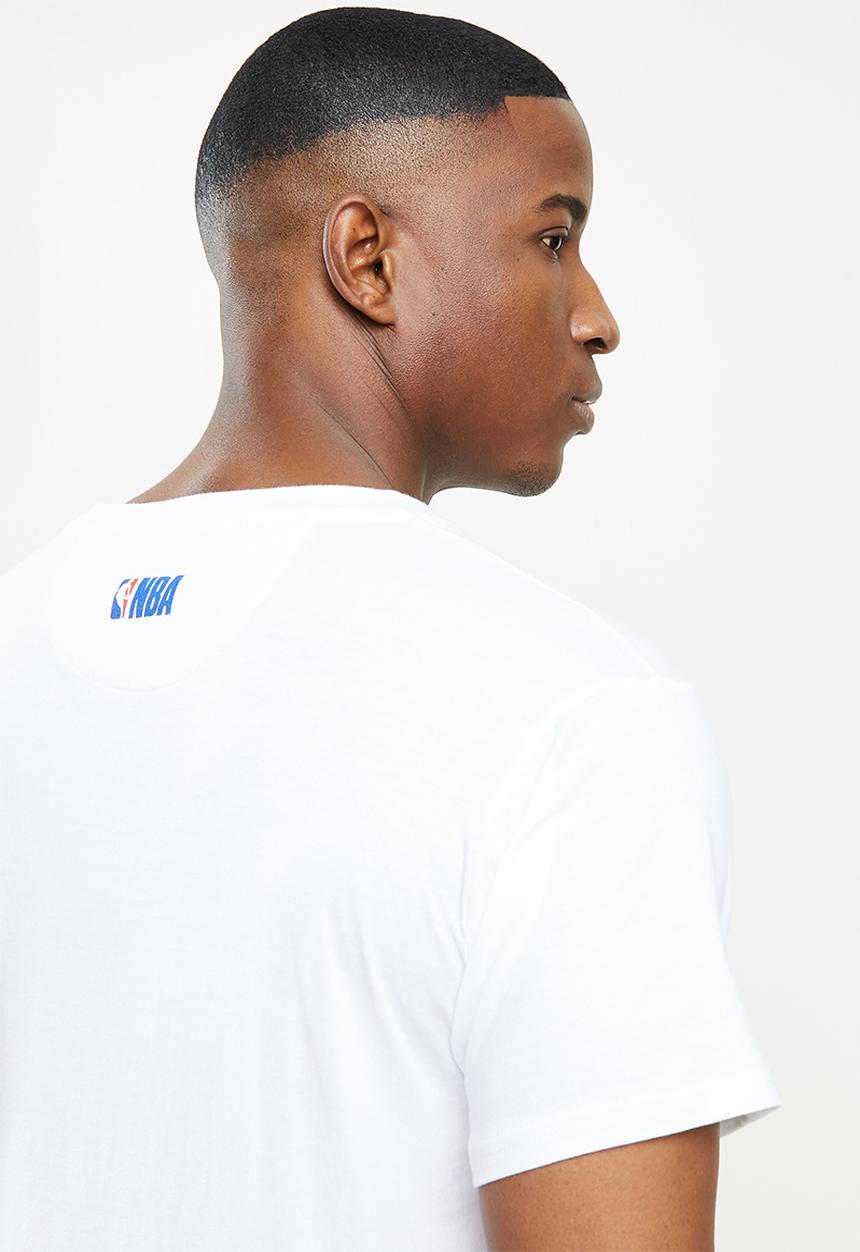 NBA - Rockets icon logo straight hem printed T-shirt - white
