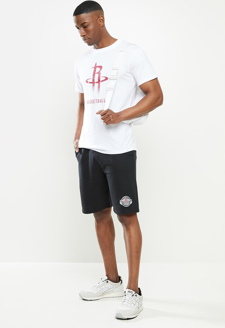 NBA - Rockets icon logo straight hem printed T-shirt - white