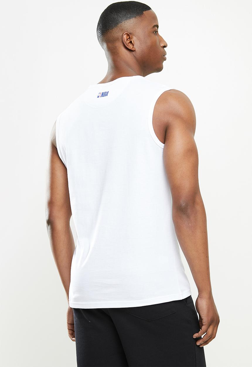 NBA - Warriors white retro vest straight hem - white 