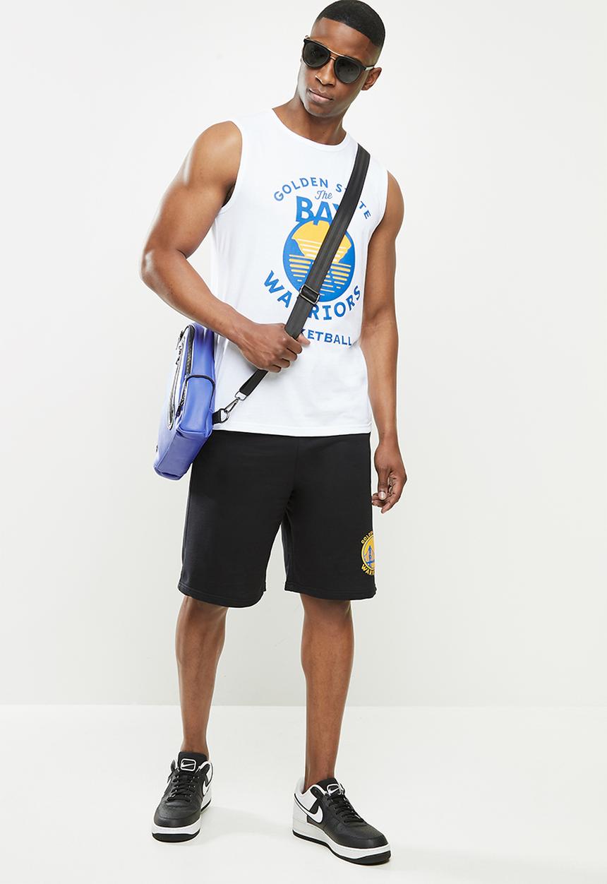NBA - Warriors white retro vest straight hem - white 