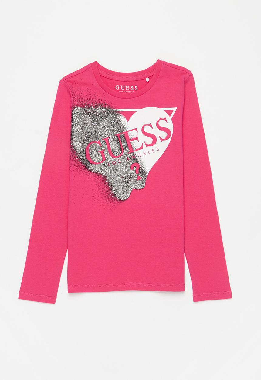 GUESS - Heart guess tri tee - pink