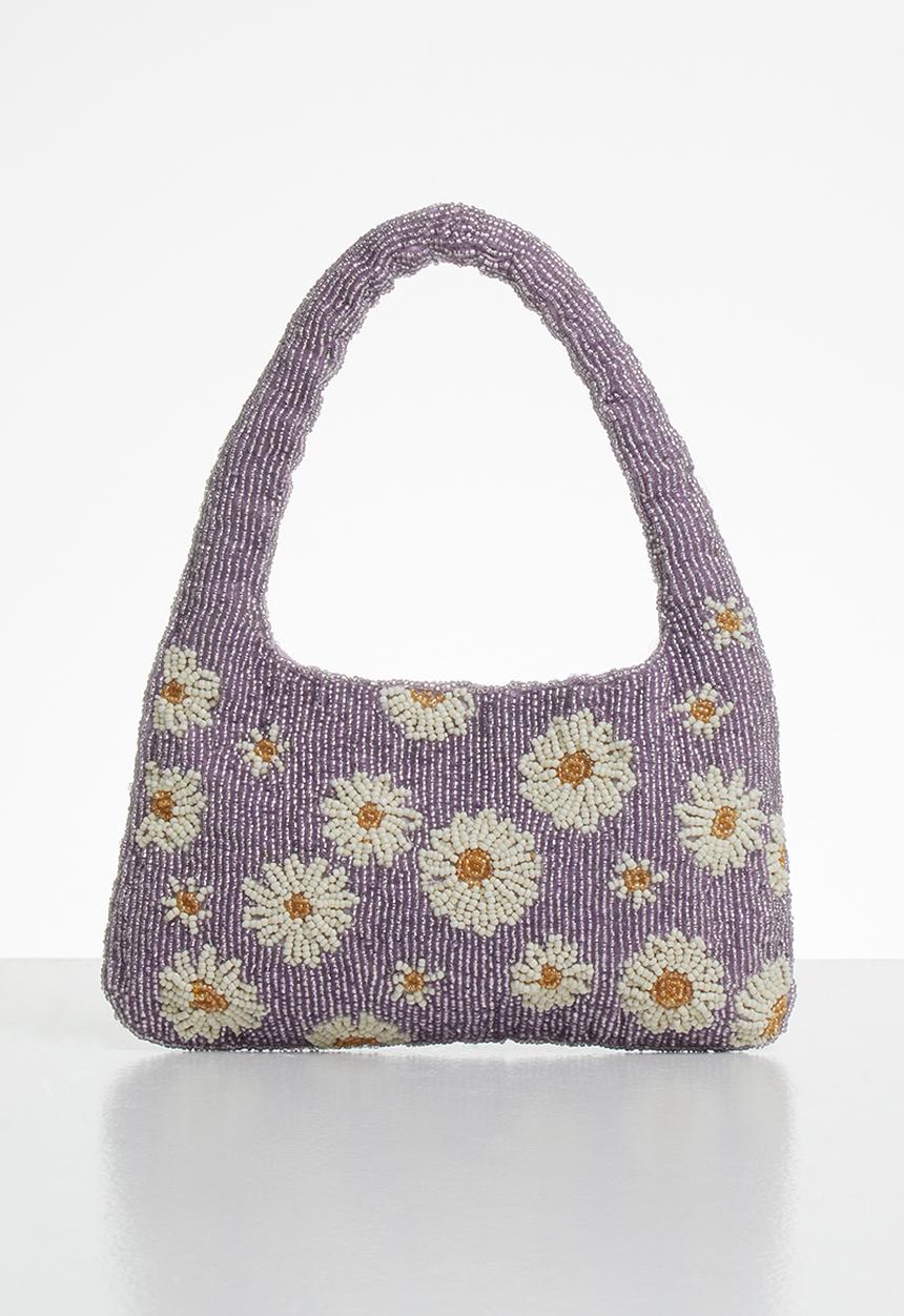 MANGO - Marga bag - purple & white