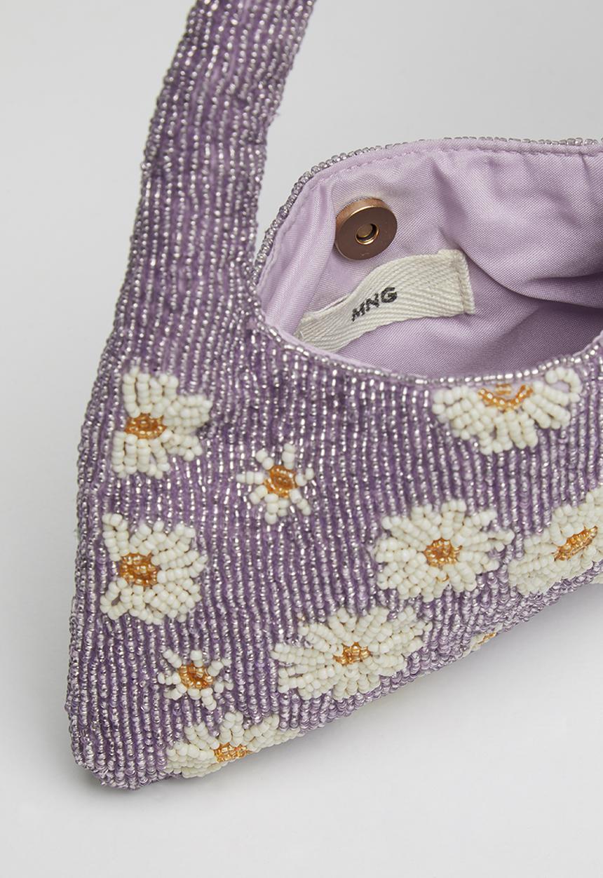MANGO - Marga bag - purple & white