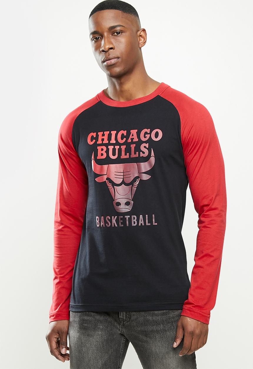 NBA - Bulls icon logo long sleeve printed T-shirt - black