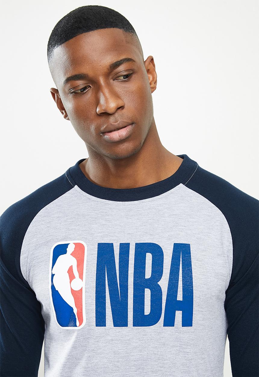 NBA - Nba icon logo long sleeve printed T-shirt - grey